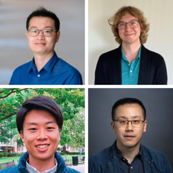 Roboticists Xuan Wang (upper left), Gregory Stein (upper right), Daigo Shishika (bottom left), and Xuesu Xiao (bottom right)